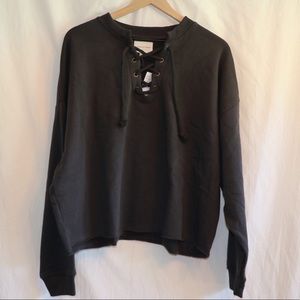 NWT American Eagle Lace Up Sweatshirt